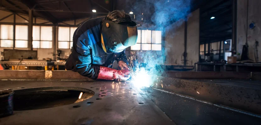 A man at work welding